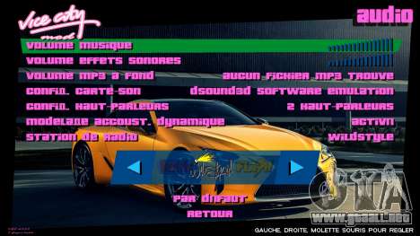 Lexus Menu 2 para GTA Vice City