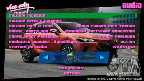 Lexus Menu 3 para GTA Vice City